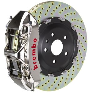 Maserati Spyder Brake Kit - Front - Brembo - GTR BBK 6 Pist Billet 380x34 2pc Rotor Drilled - Nickel - `02-`07