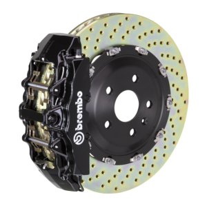 Maserati Quattroporte Brake Kit - Front - Brembo - GT BBK 6 Piston Cast 380x34 2pc Rotor Drilled - Black - `05-`07