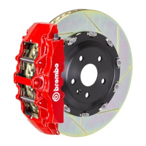 Maserati GranSport Brake Kit - Front - Brembo - Slotted Rotors Type1 + GT 6 Piston - Red - `04-`07