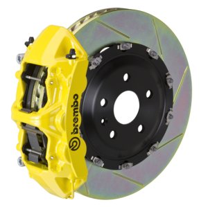 Maserati Quattroporte Brake Kit - Front - Brembo - 6Pis Cast 380x34 2pc Rotor Slotted Type1 - Yellow - `05-`07