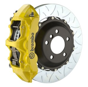 Maserati Spyder Brake Kit - Front - Brembo - GT BBK 6 Pist Cast 380x34 2pc Rotor Slotted Type3 - Yellow - `02-`07