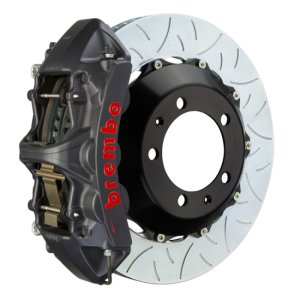Maserati GranSport Brake Kit - Front - Brembo - GTS BBK 6Pist Cast 380x34 2pc Rotor Slotted Type3 - Black - `04-`07