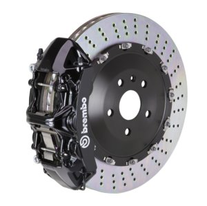 Maserati Ghibli S Brake Kit - Front - Brembo - GT BBK 6 Piston Cast 405x34 2pc Rotor Drilled - Black - `14-`27
