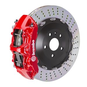 Maserati Ghibli S-Q4 Brake Kit - Front - Brembo - GT BBK 6 Piston Cast 405x34 2pc Rotor Drilled - Red - `14-`27