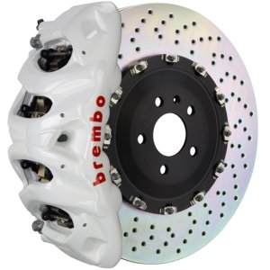 Maserati Ghibli S Brake Kit - Front - Brembo - Drilled Rotors + GT BBK 6 Piston - White - `14-`27