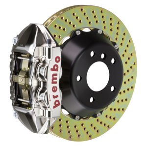 Maserati Quattroporte Brake Kit - Rear - Brembo - GTR BBK 4Piston Billet 380x28 2pc Rotor Drilled - Nickel - `05-`07
