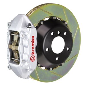 Maserati Spyder Brake Kit - Rear - Brembo - Slotted Type1 + GT 4Pist Cast 2pc Rotor - Silver - `02-`07