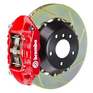 Maserati Quattroporte Brake Kit - Rear - Brembo - 4Pist Cast 380x28 2pc Rotor Slotted Type1 - Red - `08-`12