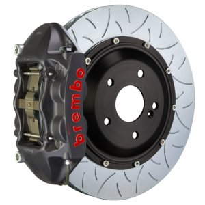 Maserati Quattroporte Brake Kit - Rear - Brembo - Type3 Slotted 2pc Rotor + GTS 4 Piston Caliper - Black - `05-`07