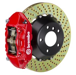 Maserati Ghibli S-Q4 Brake Kit - Rear - Brembo - GT BBK 4 Piston Cast 380x28 2pc Rotor Drilled - Red - `14-`27