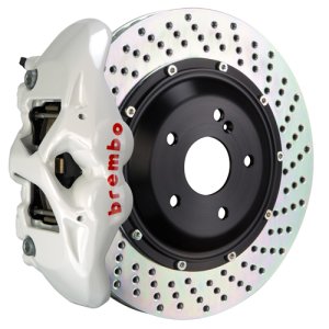 Maserati Ghibli S-Q4 Brake Kit - Rear - Brembo - 4 Piston Cast 380x28 2pc Rotor Drilled - White - `14-`27
