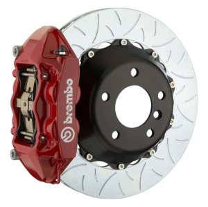 Maserati Ghibli S Brake Kit - Rear - Brembo - GT BBK 4 Piston Cast 380x28 2pc Rotor Slotted Type3 - Red - `14-`27