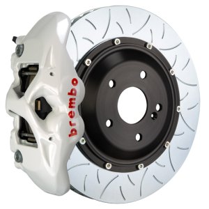 Maserati Ghibli S Brake Kit - Rear - Brembo - Slotted Type3 Rotors + GT BBK 4 Piston - White - `14-`27