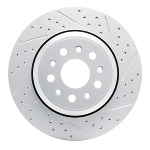 Maserati Ghibli Brake Rotor (1) - Rear Right - DFC - Drilled & Slotted Geoperformance - `14-`16
