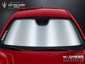 Maserati Grecale Windshield Sunshade/ Reflector - BlackOut Sunshades - Roll Up Maserati Grecale Windshield Sunshade/ Reflector - BlackOut Sunshades - Roll Up