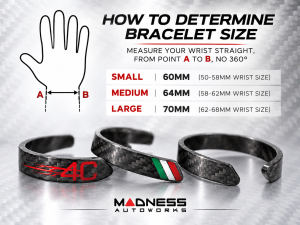 Carbon Fiber Bracelet - Italian Flag Racing Stripe Design - Silver Carbon Carbon Fiber Bracelet - Italian Flag Racing Stripe Design - Silver Carbon