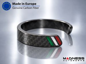Carbon Fiber Bracelet - Italian Flag Racing Stripe Design Carbon Fiber Bracelet - Italian Flag Racing Stripe Design