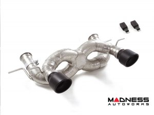 Maserati MC20 Performance Exhaust System - Ragazzon - Evo Line - Rear Secton - w/ Emulator Valves - Black Tips
