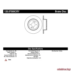 Maserati Spyder Brake Rotor - Front - One (1) - StopTech - Centric Performance -'86-'87