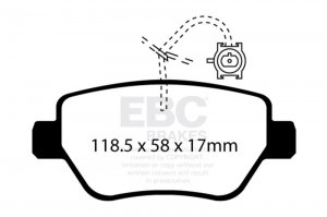 Maserati Ghibli Brake Pads - Rear - EBC - Redstuff 