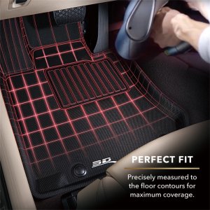 Maserati Levante Floor LIners - Combo - ACE Kagu - Black - 2019-2023 w/o Rear Climate Control