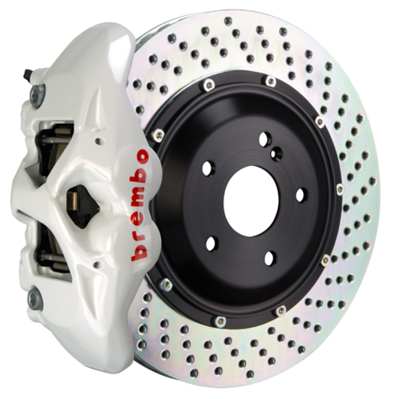 Maserati Ghibli S-Q4 Brake Kit - Rear - Brembo - 4 Piston Cast 380x28 2pc Rotor Drilled - White - `14-`27
