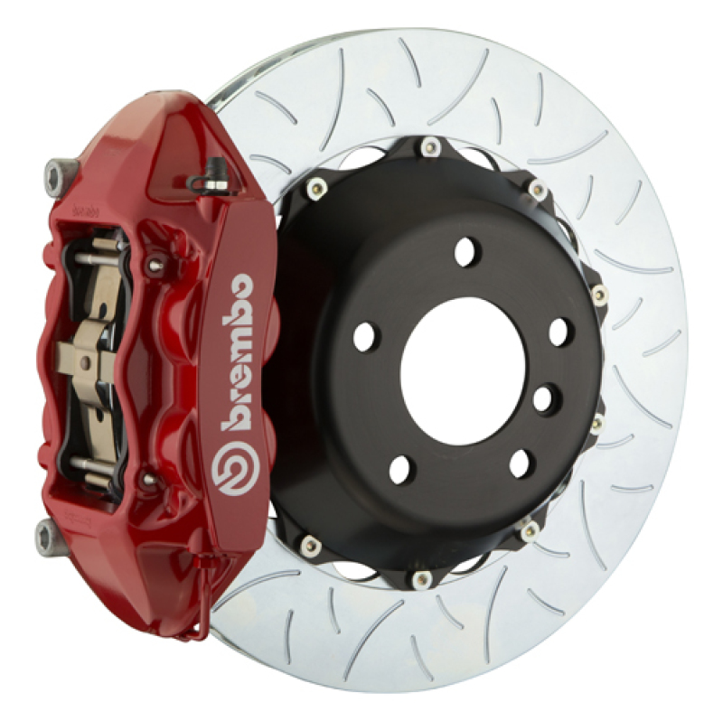 Maserati Ghibli S Q4 Brake Kit - Rear - Brembo - GT BBK 4 Piston Cast 380x28 2pc Rotor Slotted Type3 - Red - `14-`27
