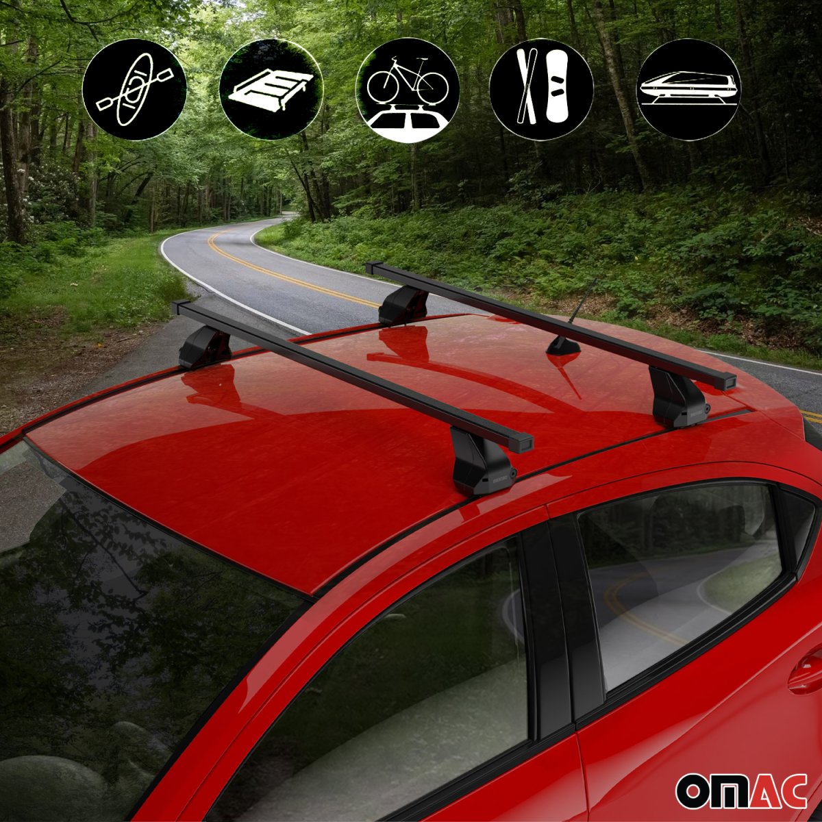 Levente Rack Maserati Levante Roof Racks - Omac USA - Omega FP 2Pcs - Black - '17 ...