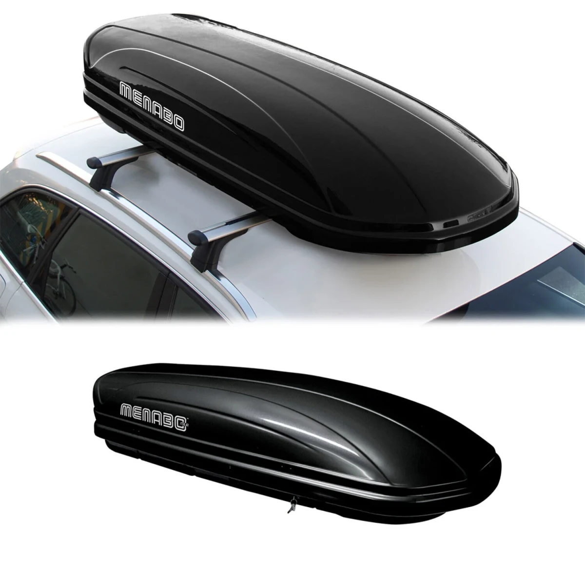 Roof Rack Cargo Box - 14 Cubic Feet - Dual Side Opening - Black