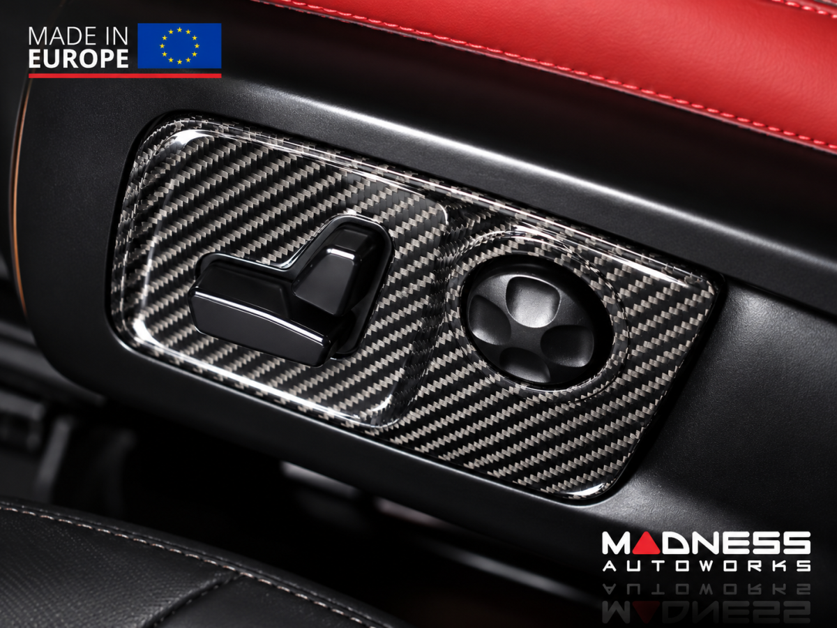 Maserati Levante Interior Trim - Carbon Fiber - Seat Adjuster Switch Cover Trim Set - Feroce Carbon Maserati Levante Interior Trim - Carbon Fiber - Seat Adjuster Switch Cover Trim Set - Feroce Carbon