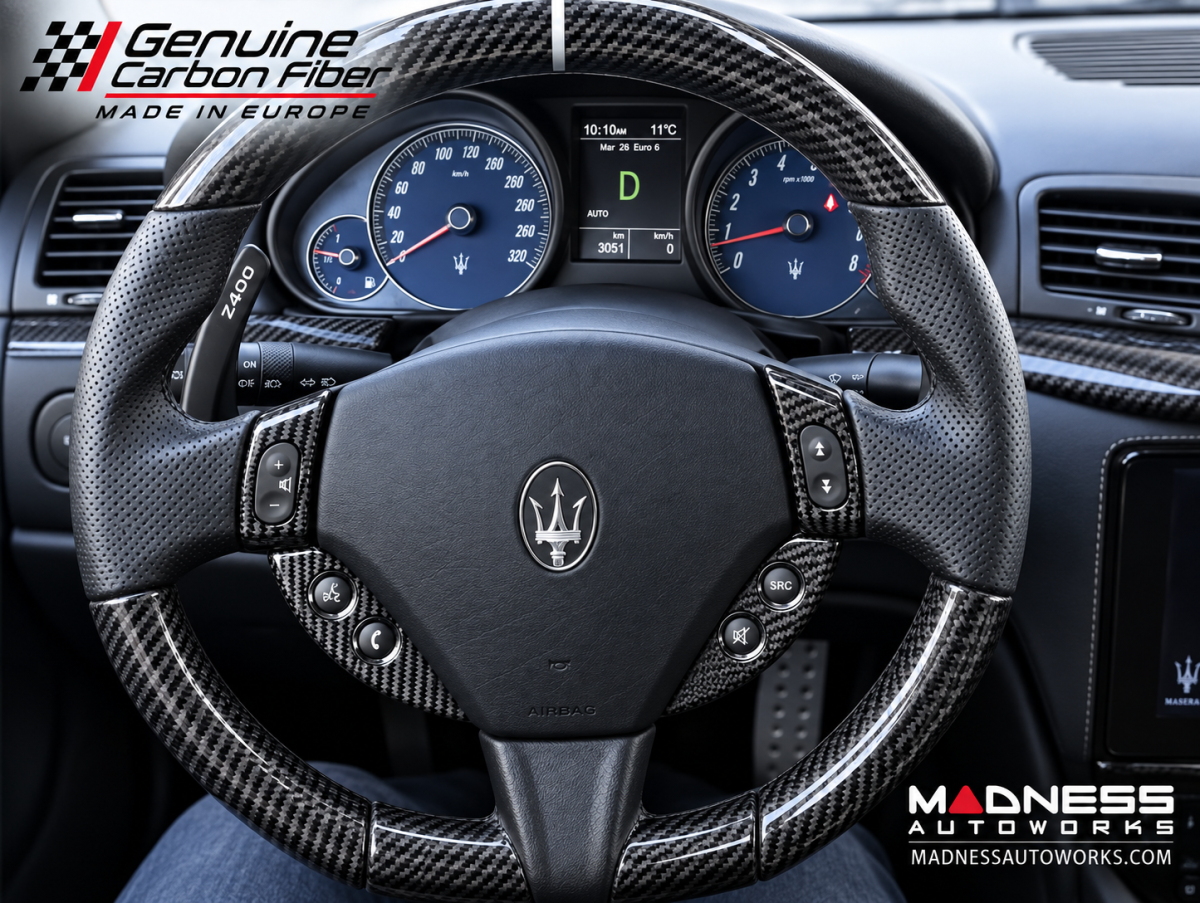 Maserati GranTurismo Interior Trim - Carbon Fiber - Steering Wheel Switch Button Trim - Quattroporte Maserati GranTurismo Interior Trim - Carbon Fiber - Steering Wheel Switch Button Trim - Quattroporte