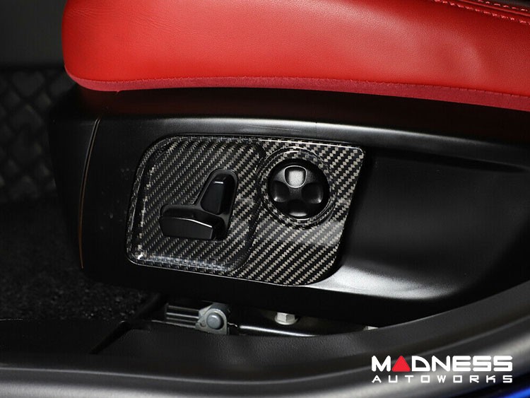 Maserati Quattroporte Interior Trim - Carbon Fiber - Seat Adjuster Switch Cover Trim Set - Feroce Carbon