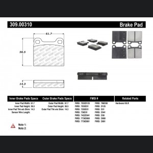 Maserati Spyder Brake Pads - Rear - StopTech - Sport - '86-'91