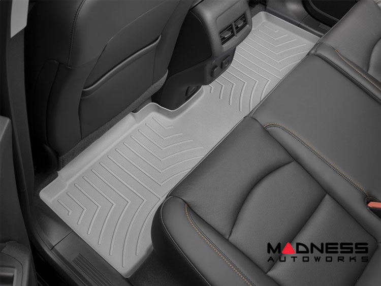 Maserati Quattroporte Floor Liners - WeatherTech - Grey - Rear - w/ Dual Zone Climate Control